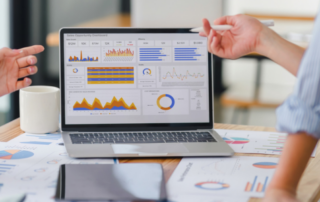 Smarter print concept of analytics on a laptop