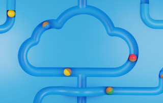 Conceptual image of cloud faxing of balls in a grove shaped like a cloud and conceptually moving through the cloud.