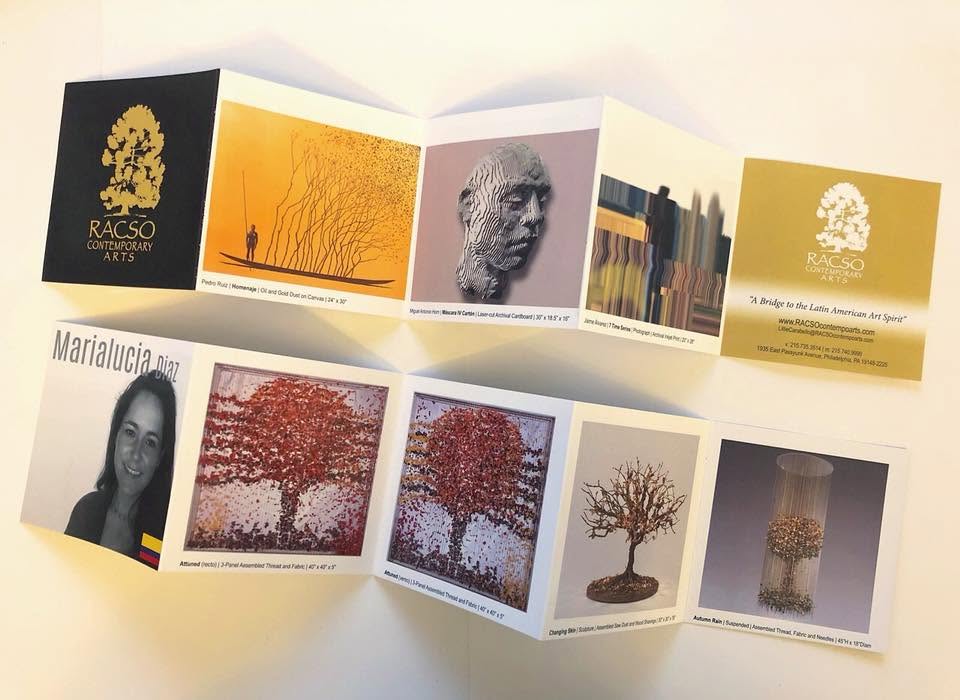 RACSO Contemporary Arts Accordion-Fold Brochure | Media Copy Custom accordion-fold brochure for RACSO Contemporary Arts featuring artwork, exhibition details, and full-color printing.